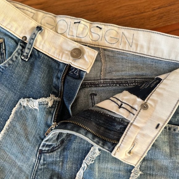 Goldsign Patchwork Denim Shorts - Picture 6 of 6